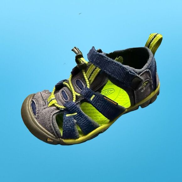 Keen Little Kids' Seacamp II CNX Naval Academy/Chartreuse Sandals Size 8 - Picture 7 of 7
